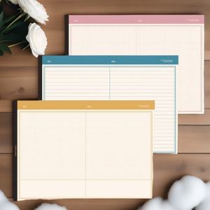 TEMU 3개입 B5 라인 및 그리드 노트패드 - 각 100장씩, 찢어짐 방지, 인스 스타일 디자인과 레이아웃, 공부 및 사무용 내구성 있는 종이 - 학생 및 사무원에게 이상적, 작업 관리 | 현대적인 격자 패턴 | 쉽게 찢을 수 있는 페이지, 격자 노트북