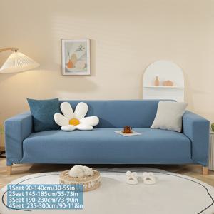 TEMU 원피스 텍스처드 자카드 소파 커버, 탄력 있는 풀 랩 소파 보호대, 사계절용 세탁 가능 고양이 스크래치 방지 먼지방지 소파 커버, 거실/침실/사무실 등에 적합