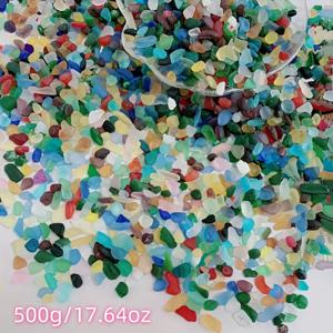 TEMU 17.64oz (500g) 프로스티드 바다 유리 타일 - 0.315-0.472인치 반투명 다색 DIY 융합 유리 보석, 수족관, 화분 장식, 계단, 바 & 풀 데코용 - 홈 데코 및 조경 공예 재료, 수조 장식용 타일, 생동감 넘치는 디자인, 매끄러운 질감 타일, DIY 공예 소재