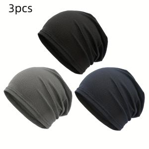 TEMU 남녀 모두에게 적합한 야외 레저 사이클링 및 러닝을 위한 3개의 다기능 스타일리시 퀵 드라이 캡, 아이스 필드 브레ΑΘ 어블 사이클링 헬멧, 태양 보호 후드 캡