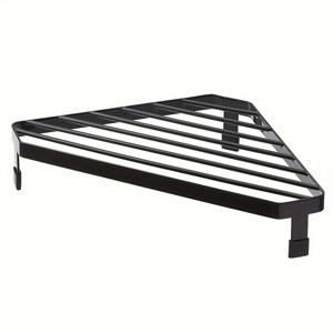 TEMU 조절 가능한 블랙 아이언 삼각형 코너 주방 랙 1개 - 내열성 냄비 홀더, 접시 건조 및 스토브 수납 선반, 카운터탑 또는 벽용, 공간 절약 정리대(22cm x 30cm), 주방 가전|식기건조대|식기건조기