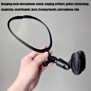 TEMU 목걸이형 마이크 스탠드, 손이 자유롭게, 연설에 필수적이며 무대 공연가의 요구를 충족합니다.