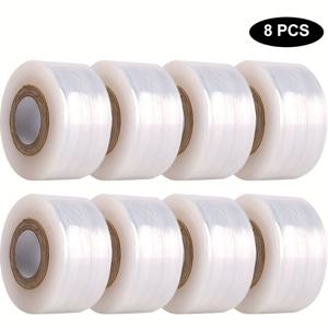 TEMU 폭 3cm, 길이 150m의 접목용 랩 필름 PE 플라스틱 스트레치 필름 자체 접착식 과일 나무 접목 필름 밴드 작은 롤 포장 필름 2/4/8롤|시트지