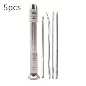 TEMU 5개 재단 도구 세트 (교체 가능한 헤드 포함) - 합금 재단 및 뜨개질 도구, 가정용 신발 수리 및 공예 프로젝트에 적합