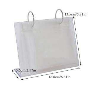 TEMU 메탈 링이 있는 투명 아크릴 네일 아트 스티커 정리책 1개 - 먼지 방지 보관 및 디스플레이 홀더, 매니큐어 도구, 데칼 및 네일 디자인용, 가정 또는 살롱 사용에 완벽함