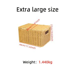 TEMU 빈티지 스타일의 손수직물로 만든 수납 바구니 - 옷, 책, 잡동사니 등 다양한 용도로 사용할 수 있는 다용도 정리함 - 방수 플립 탑 뚜껑 - 침실 및 거실 사용에 적합, 거실 수납|빈티지 스타일 바구니|내구성 있는 플라스틱 바구니, 침대 밑 수납