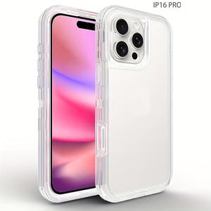 TEMU 아이폰 11-16 시리즈용 케이스, 삼중 레이어 투명 커버로 강력한 충격 방지 보호 제공, 아이폰 11-16 시리즈와 호환, 클리어함.|폰케이스|아이폰케이스|케이스