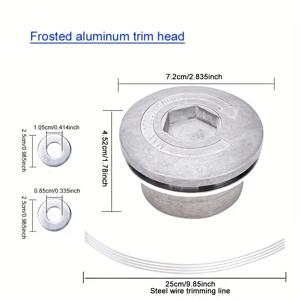 TEMU 1개 매트 알루미늄 합금 트리밍 헤드 + 스틸 와이어 트리밍 라인 4개 + 와셔 2개, 쉬운 설치, 효율적인 잔디 깎기, 돌 저항, 정원 제초, 잔디 깎기, 잔디 트리밍에 적합, 이상적인 잔디 관리 도구