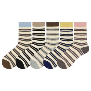 TEMU 여성을 위한 마다라 빈티지 양말 5켤레 - 베이지, 블루, 블랙 , 중간 발목 길이, 폴리에스터 블렌드, 기계 세척 가능, 올 시즌 착용, 청소년 패션, 캐주얼 양말| 양말|폴리에스터 블렌드