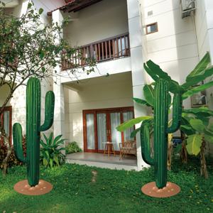 TEMU 서부 테마 파티용 선인장 장식 2개, 야외 안뜰 장식 표지판, 공동 선인장 로고 장식