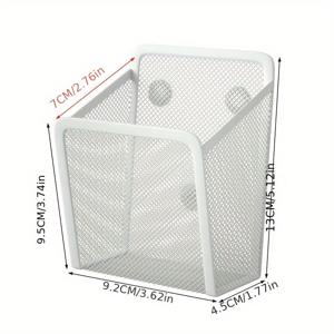 TEMU 자석 와이어 메쉬 정리함 - 내구성이 뛰어난 철, 화이트보드 및 냉장고 보관에 이상적, 핑크, 화이트, 블랙으로 제공, 냉장고 보관|장식 정리함|자석 홀드