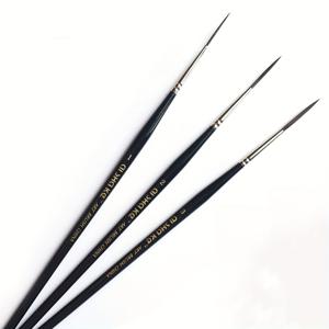 TEMU 아이샤이크 롱 핸들드 브러시 3종 세트, 오일/아크릴/수채화용 섬세한 디테일 연필선 그리는 쉬운 브러시 (블랙)