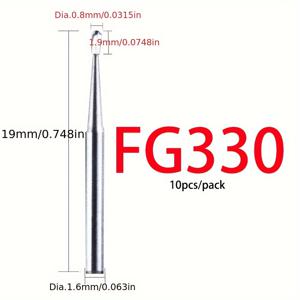 TEMU 10개 카바이드 볼 비트 FG 라운드 드릴 비트 1.6mm 고속 조각 커터 드릴 비트 주얼리 가공용