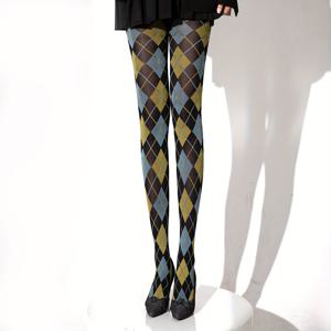 TEMU 1쌍 여성 양말 타이츠, 봄/여름 80D 빈티지 베이스 레이어 양말, 체크 라인 자카드 팬티스타킹, 데일리 파티웨어 팬츠 양말, 여름용 타이츠,베이스 레이어 호시어리,자카드 패턴,스타일리시 팬티스타킹,편안한 착용감,무봉제 스타킹,신축성 있는 레깅스,파티 스타일링,트렌디한 의상