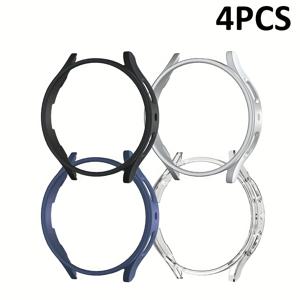 TEMU 4개입 속이 빈 쉘, 삼성 4, 5, 6, 7 40mm & 44mm 호환, 무광택 하드 PC 케이스, 스크린 보호 필름, 낙하 방지, 스크래치 방지, 간편한 설치, 남녀 공용 4가지 색상 조합, 스마트워치 보호, 세련된 시계 커버
