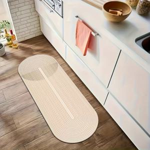 TEMU 고급스러운 불규칙 규조토 바닥 매트, 3.5MM 두께, 흡수력 우수, 미끄럼 방지, 세척 용이, 부드럽고 편안함, 주방, 욕실, 세탁실, 침실 현관에 적합
