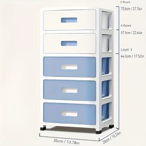 TEMU 4단 서랍 정리함, 방수 플라스틱 디자인 - 옷, 간식, 장난감, 책 보관용 (침실, 사무실, 욕실) – 9068cm