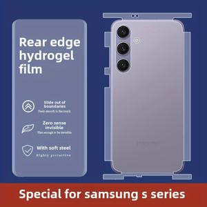 TEMU 갤럭시 S25 울트라/24+/25+ 에지 투 에지 워터 젤 케이스, 정렬 스티커 포함, 풀 앵글 투명 보호 소프트 필름