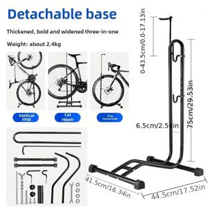 TEMU 【TOSUOD】3in 1(주차, 수리, 서있는) 세로 자전거 유지 보수 랙 - L자형 바이크 스탠드, 바닥 주차 랙(세로 및 가로 매립용), 실내 차고 저장 안정적인 휠 랙 유지 보수 랙 산악 프레임
