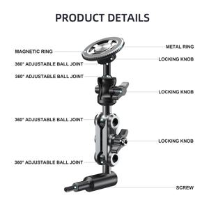 TEMU LRBH 자석 자동차 마운트, 강력한 자석 흡수, 차량용 범용 휴대폰 홀더, 알루미늄 합금, 방수되지 않음, 충전되지 않음, 트럭 핸들바 호환성, A-피러 모바일 장치 지원