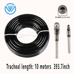 TEMU WOMSI 5/10/15/20/25미터 유럽형 3-in-1 블랙 공압 호스, 튼튼하고 가벼운 PU 호스, 퀵 커넥트 스프링 보호 금속 헤드, 집 개조, 공기 주입 및 청소 작업에 적합, 내구성 좋은 공압 튜브.