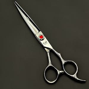 TEMU 소방관용 헤어커팅 가위, 전문 미용사 전용 7인치 플랫 가위, 대형 블레이드 헤어 커팅 가위, 사용할수록 날카로워지는 가위