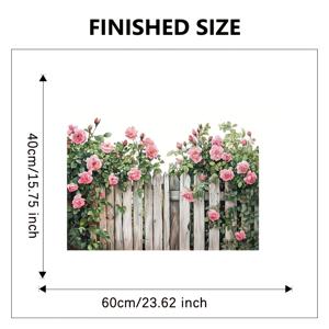 TEMU 꽃 목재 울타리 벽 스티커 - 핑크 장미와 녹색 잎이 있는 자체 접착식, 제거 가능한 PVC 스티커, 거실, 침실, 식당, 욕실 문과 창, 양면 투명 유리 장식, 욕실 장식 | 장미 모티프 장식 | PVC 스티커, 울타리 장식