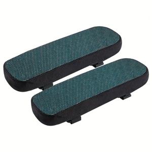 TEMU 1 쌍의 여름 젤 의자 팔받이 패드, 사무실 및 게임 의자용 팔꿈치 베개, 폴리에스터 소재, 파란색 펠트 쿠션과 블랙 스테빌라이저 스트랩, 의자 팔받이 커버