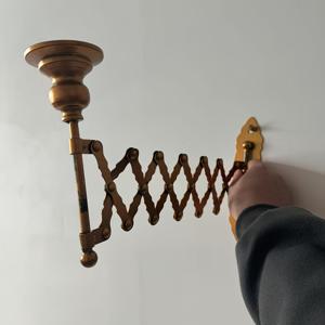 TEMU 빈티지 벽걸이 텔레스코픽 캔들 홀더, 주철 레트로 접이식 디자인과 화려한 골드 마감, 할로윈, 이스터, 추수 감사절 및 일반 휴일 장식에 완벽함, 할로윈 홈 데코