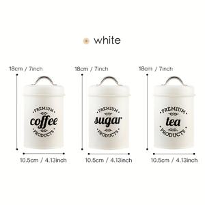 TEMU 1/3개 식품 보관용 캔스터 세트, 차 커피 설탕 캔스터 세트, 밀폐형 커피 용기, 티 오거나이저, 빈티지 주방 캐러시너, 농가 스타일 주방 카운터탑 장식