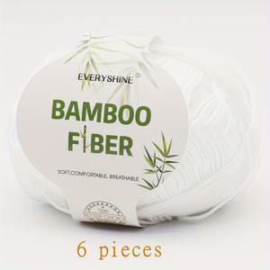 TEMU 6개 부드러운 대나무 섬유 실, 크로셰, 니트 티셔츠, 스카프, 스웨터, 재킷, 모자, 카디건, 액세서리 및 수공예품을 위한 적합한 봄, 여름, 가을 300g 총량