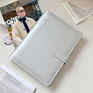 TEMU 대용량 A5 사진 앨범, 텍스처된 실버 보 디자인 - 160 3