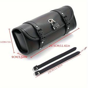 TEMU 빈티지 블랙 모터사이클 사이드 백, 조합 잠금 장치 및 분리 가능한 스트랩이 포함되어 있습니다. 인조 가죽, 스포트스터 XL883 및 모든 지형 차량에 완벽합니다. for HONDA 및 야마하와 호환 가능합니다. 완전한 도구 가방 패키지, 모터사이클 액세서리