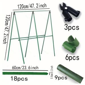 TEMU 토마토, 포도, 오이, 그리고 열매를 위한 견고한 금속 등반식 식물 정원 스테이크 18개 - 온실 및 야외 가드닝 필수