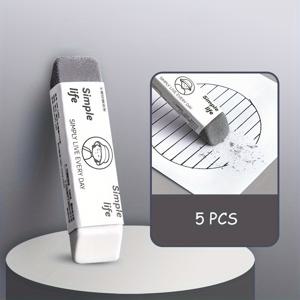 TEMU 5pcs Simple Life Frosted/Semi-F Frosted Clean Erase Erasers 젤펜, 라운드 볼펜, 펜, 연필, 대형 지우개용
