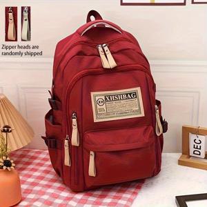 TEMU 여성용 대용량 백팩 - 조절 가능한 스트랩, 가벼운 여행용 북백, 멀티포켓 정리 시스템, 내구성 좋은 캐주얼 데이팩, 헬스용 (///)