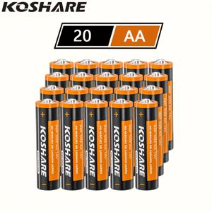 TEMU KOSHARE AA 탄소 건전지, 1.5V 안정적인 전압, 20/40/60개입, 장기 보관, 대용량, 계산기, 라디오, 리모컨, 소형 전기 선풍기, 무선 마우스/키보드에 적합|계산기|키보드|보조배터리