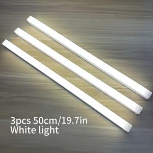 TEMU 3팩 3.95/7.9/11.8/19.7인치 LED 모션 센서 캐비닛 조명, USB 충전식 무선 자석형 야간등, 조절 가능한 접착 스트립 포함, 5V 저전압 RV 주방 계단 옷장 복도 홈 데코레이션용, 내구성 플라스틱 케이싱