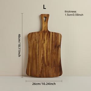TEMU 나무 손잡이가 있는 절단판 - 울트라-딥 양면 디자인, 내구성 있고 쉽게 청소할 수 있는 표면으로 치즈, 고기, 야채, 과일 사용 가능 - 식품 안전 주방 및 서빙 트레이로 홈 쿠킹 및 엔터테인먼트용