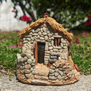 TEMU 빈티지 석조 레진 집상자 - 농가 장식으로 적합한 푸른 자연과 돌로 이루어진 경로, 정원, 잔디, 책장, 입구에 이상적인 선물로, 추수감사절, 발렌타인데이, 아버지의 날, 집 장식, 야외, 정원 장식, 자연적인 배경을 강조하는 손수 제작된 세부 사항