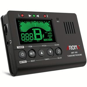 TEMU AROMA AMT-560 전자식 기타 튜너 메트로노믹, 포크 기타 우쿨렐레 바이올린 베이스 피치 교정 3-in-1 (배터리 미포함)