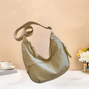 TEMU 경량 대각선 백팩 - 대용량 노트북 가방, 지퍼 클로저, 베이지/블랙, 내구성 나일론 여성용, 남성용, 학생용, 여행 및 업무용, 15인치 노트북 & 필수품 수납 가능, 여행용 백팩, 커뮤터백, 디자인, 튼튼한 구조, 다용도 캐리어, 일상 출퇴근용, 고품질 원단, 사무직 종사자용