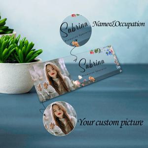 TEMU [2D 플랫] 1pc 개인화된 사진 및 텍스트 아크릴 데스크톱 장식 - 자신의 사진 업로드, 고정된 꽃 디자인 이름판, 데이, 부활절, 아버지의 날, 어머니의 날 및 추모일 선물, 데스크톱 장식|꽃 이름판|사용자 정의 아크릴