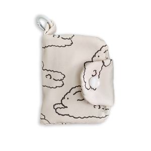 TEMU 세련된 다이즈 꽃 캔버스 동전 지갑 - 다층 카드 홀더, 가벼우며 접을 수 있음, 귀여운 만화 디자인과 리본 액센트, 카드 및 소형 아이템에 이상적, 지갑