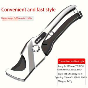 TEMU 1 OuDiSi 강력한 PVC/PPR 파이프 커터 - 빠른 절단, 날카로운 블레이드, 내구성 있는 스틸 핸드 도구, 플라스틱 및 물 파이프를 쉽게 절단, 접지 않음, 검은 손잡이, 수동 작동, 전기 없음, 플러밍용 파이프 커터, 강력한 도구 디자인, 튼튼한 구조