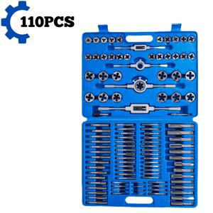 TEMU 캐스톨 툴스 110피스 탭 앤 다이 세트 - 미터법 사이즈 M2부터 M18까지 고강도 GCR15 스틸 - 내부 및 외부 나사용 포괄적 나사 가공 및 헤비듀티 나사 가공 키트, 전원 불필요, 금속 구조, 튼튼한 보관 케이스 포함
