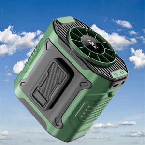 TEMU 2025 신형 허리걸이 선풍기, 강풍, 10단계 속도 조절, LED 라이트 장착, 목/허리/몸 등에 걸 수 있는 휴대용 팬, 건설 노동자 및 야외 활동, 여행, 등산 등 스포츠용