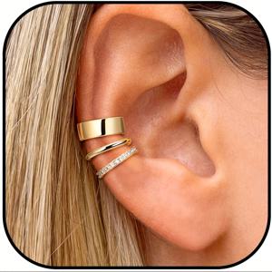 TEMU 여성용 조절 가능한 비피어싱 귀걸이 커프스, 클립온 연골 귀걸이|피어싱