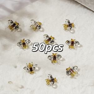 TEMU 50개 미니 벌 수지 장식, 3D 동물 인쇄, DIY 보석 만들기에 적합, DIY 네일 액세서리 네일 아트 장식 비즈 종류