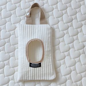 TEMU 1개입 귀여운 유모차 토트백 - 물티슈 홀더 포함, 휴대용 패브릭 보관 가방 (자동차/집/여행용), 프론트 포켓, 인체공학적 핸들, 카키색, 유모차 수납 가방|물티슈|휴대용유모차